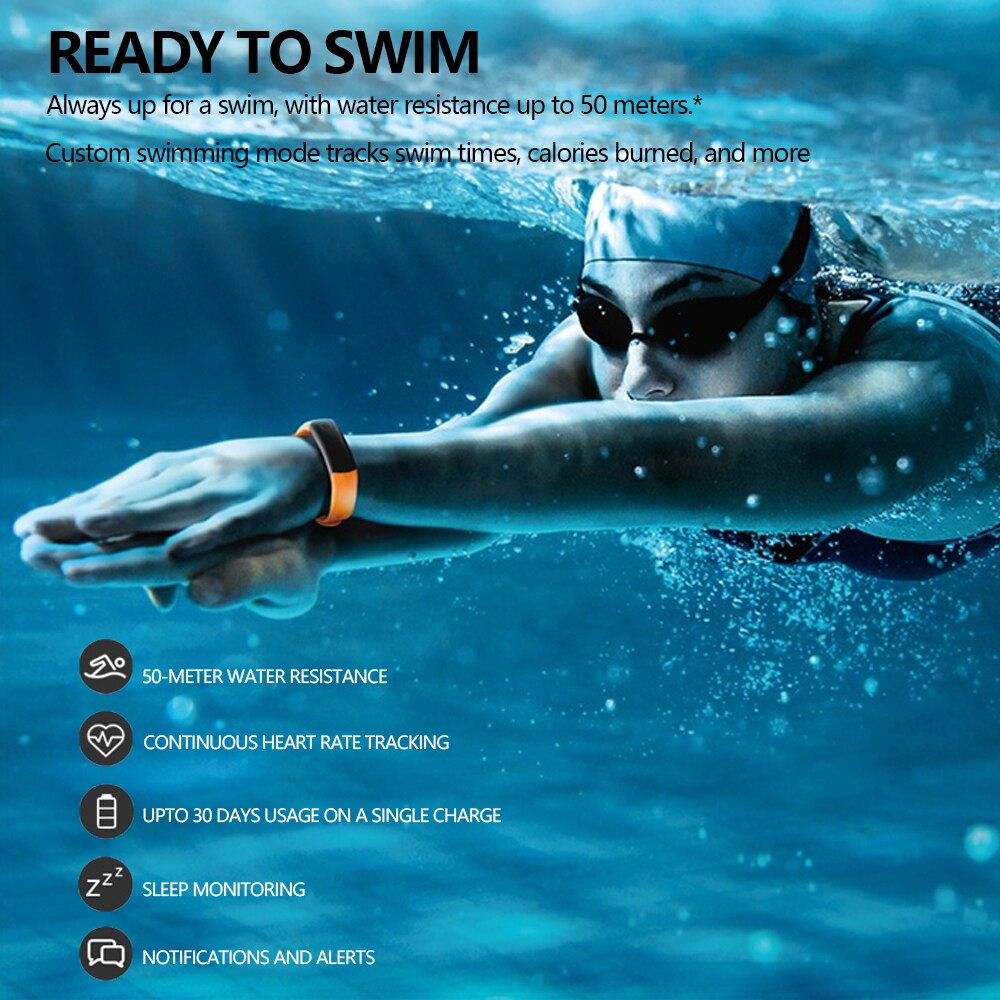 Huawei – Bracelet connecté Honor Band 3, avec moniteur d'activité physique et de fréquence cardiaque, étanche, Original, 100%