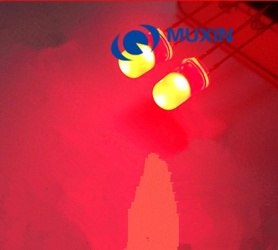 200 st/lot 5mm röda led-dioder rund diffuserad röd färg ljuslampa  f5 dip highlight elektronisk