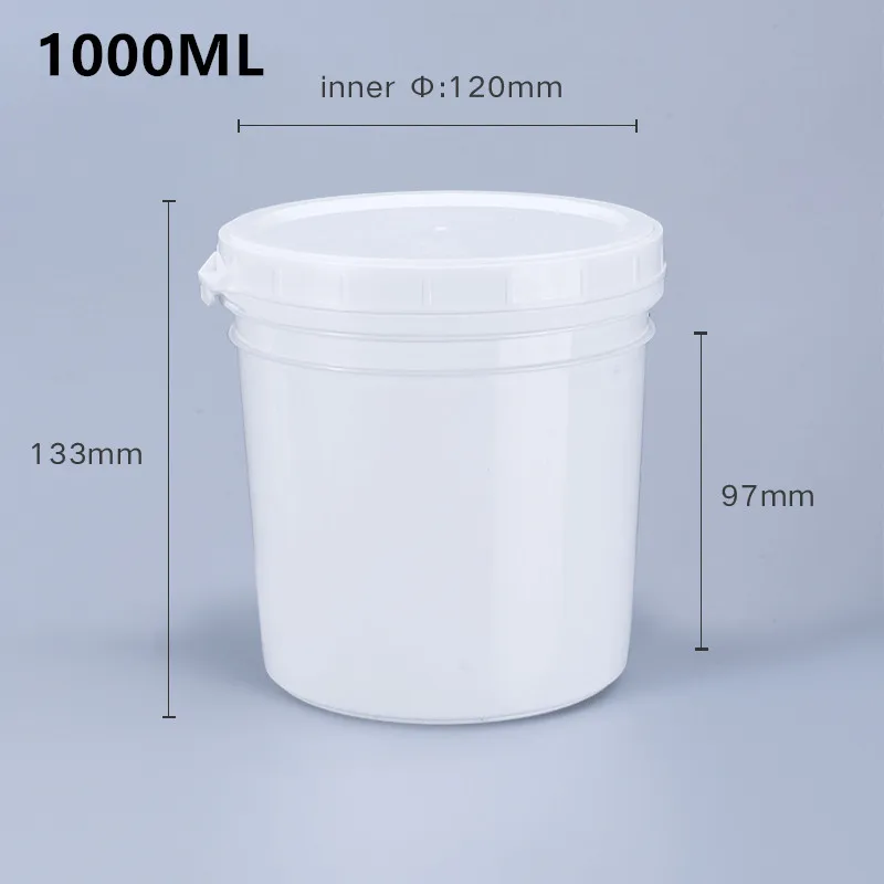 Lege 1000ml plastic potten met deksel voedselveilige bewaardoos luchtdichte verpakking fles 1 st.