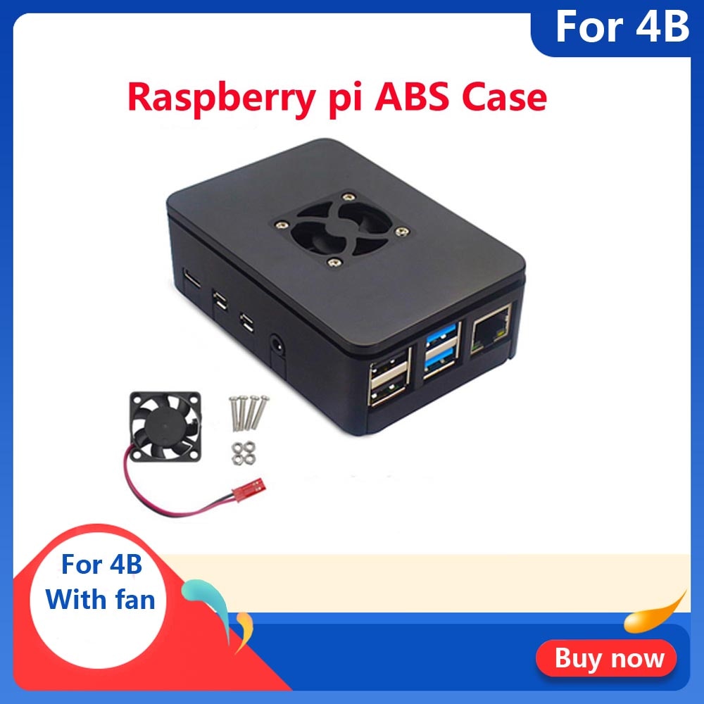 Raspberry PI 4 Model B 1 GB/2 GB/4 GB ABS Case Cover Met Koelventilator Plastic box Behuizing Voor Raspberry Pi 4B Cooling shell Case