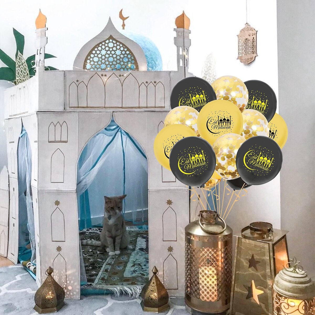 Fengrise Eid Mubarak Ballon Kareem Glücklich Ramadan Dekoration Muslim Islamischen Muslimischen Festival Ballon Ramadan Ballon Hilfe Mubarek