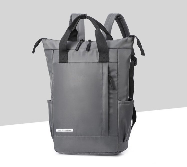 Vanntett kvinne treningsbag laptop ryggsekk håndveske mannlig virksomhet skuldervesker til ipad daglig bæreveske pakke sekk de sport: Lysegrå