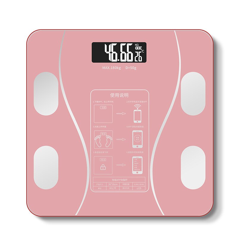 Body Fat Scale Smart Wireless Digital Bathroom Weight Scale Body Composition Analyzer With Smartphone App Bluetooth: Rose Gold