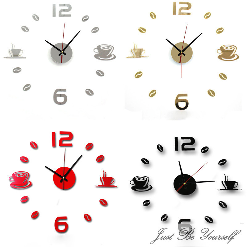 Klok Horloge Wandklokken Horloge 3d Diy Acryl Spiegel Stickers Home Decoratie Woonkamer Quartz Naald Reloj De pared