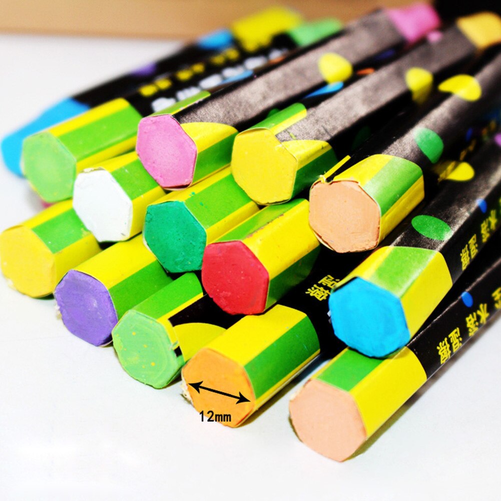 20pcs/box Teaching Tools Teacher Children Comfortable Grip Bright Color Toddlers Dust Free Chalk Office Marking Water Soluble