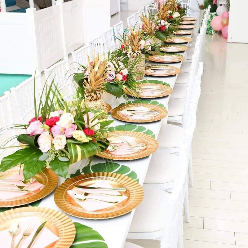 Tropisk hawaiiansk luau safari jungle strand tema fødselsdagsfest brude baby shower bryllup bord midtpunkt løber dekoration
