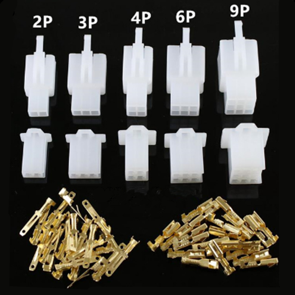 10 juegos por lote 2,8mm 2/3/4/6/9 pines automotriz 2,8 conector de cable eléctrico macho hembra kits de enchufe de terminal de cable motocicleta ebike coche