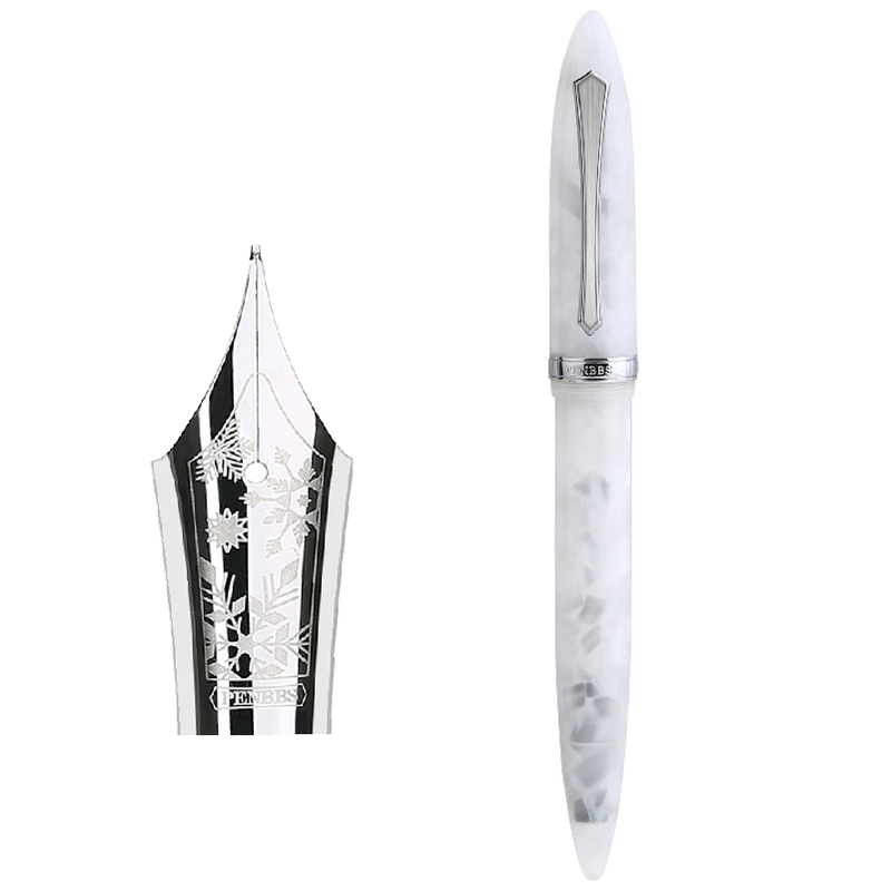 PENBBS 480 Acrylic Fountain Pen Iridium Fine Nib 0.5mm Silver Clip with Box Beautiful Writing Ink Pen for Office Business