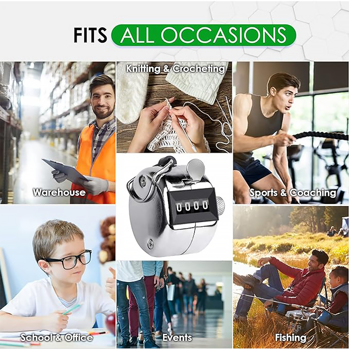 Metal Handheld Tally Counter 4-Digit Number Count Clicker,Mechanical Counters Clickers Pitch Counter for Coaching, Fishing, Golf