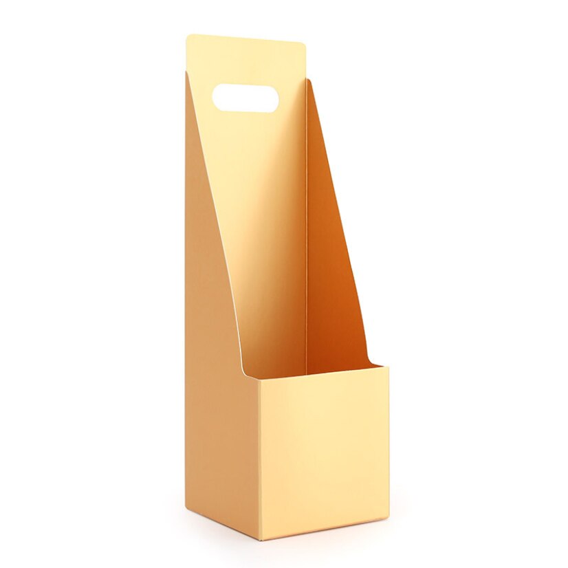 Caja de flores para ramo, cesta impermeable, plegable, , asas para cajas, arreglo hueco, boda, cumpleaños, floristería, embalaje para flores: Gold
