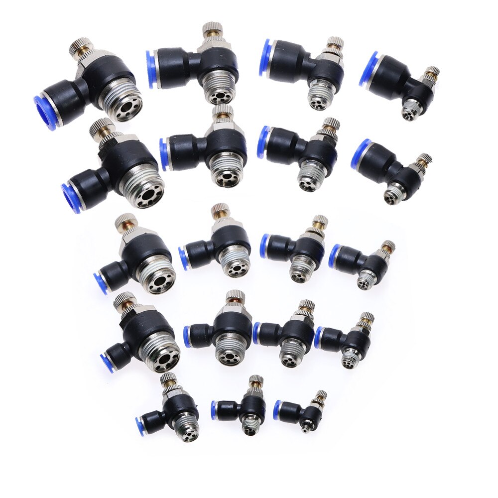 SL 4 6 8 10 12mm Fast connection Pneumatic Fitting M5" 1/8" 1/4" 3/8" 1/2 air speed Regulating valve throttle valve
