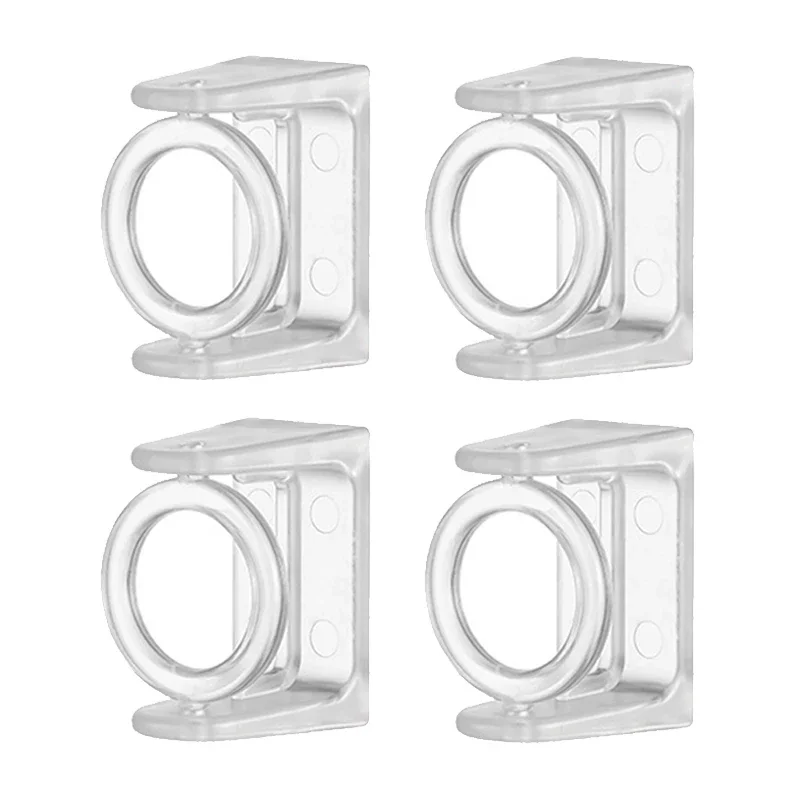 Curtain Rod Holder Clamp Self Adhesive Hooks 360° Rotation Adjustable Clothes Rail Bracket Towel Rod Shower Curtain Rod Brackets: XXL / Light Grey