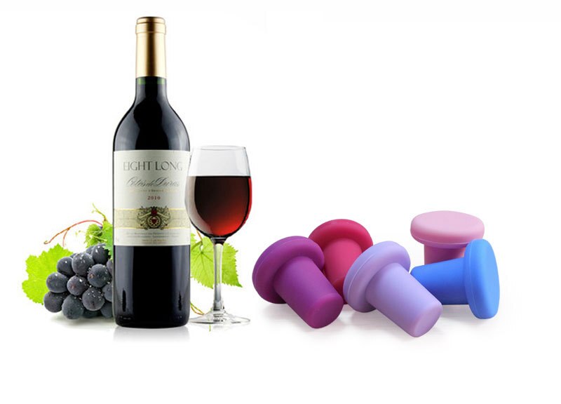 Tapones de silicona para botellas, tapón para botellas, herramientas de preservación de barras familiares, , seguro y saludable, 6 colores