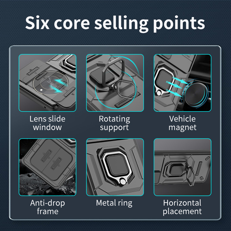 Coque antichoc pour Honor 90 X9A X9B X9C Magic 5 6 Lite Magic5 Magic6, housse de téléphone pour appareil photo coulissante pour Honor 200 Pro 90 Lite