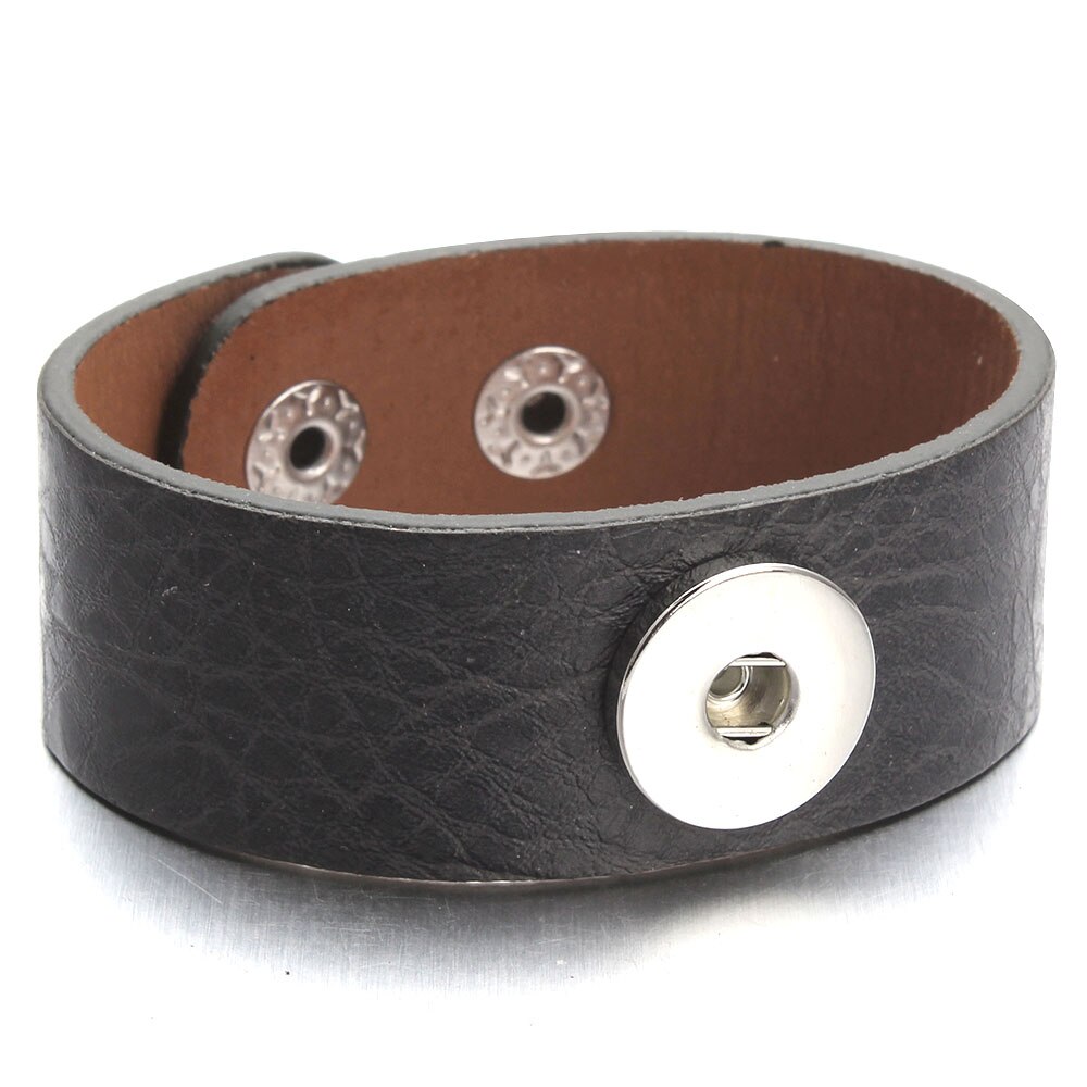 Druckknopf Armbinde &Ampere; Armreifen 6 farbe PU leder Armbänder Für Frauen 18mm Druckknopf Schmuck ZE400