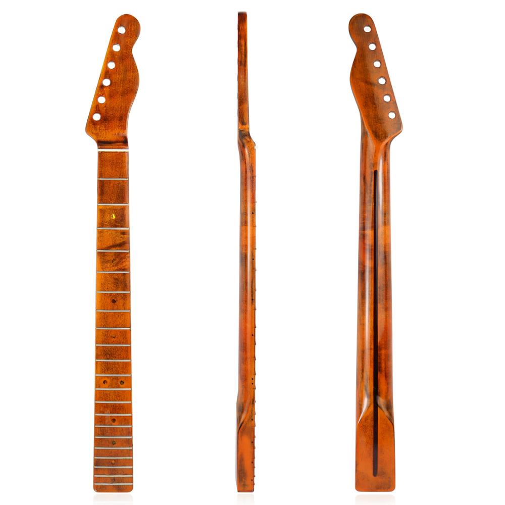 21 bånd vintage elektrisk guitar hals canadisk ahorn træ gribebræt maling klart lys til fender tl tele guitar tilbehør