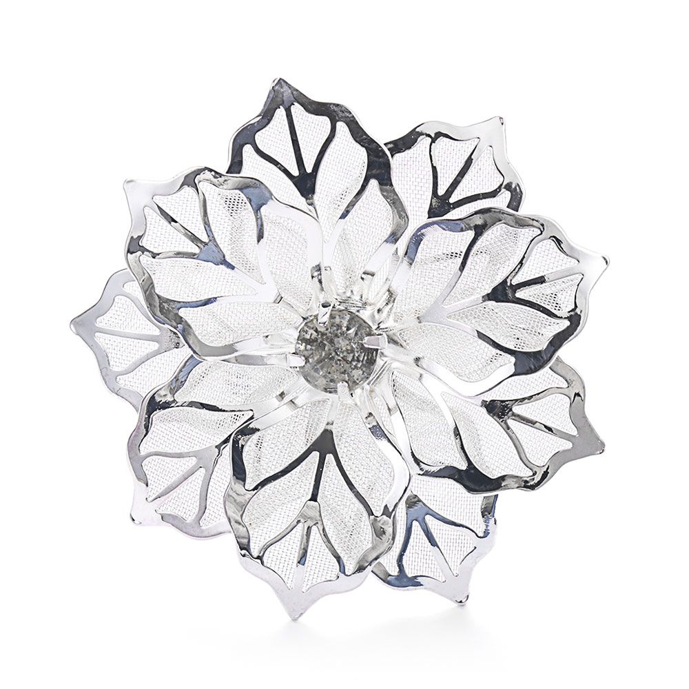 Restaurant Kitchen Gadgets Party Supplies Christmas Ornament Napkin Buckle Napkin Rings Table Decoration Towel Holder: silver-1PC