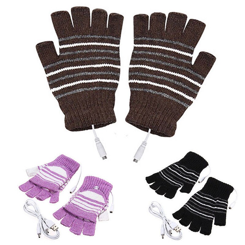 Fingerfri usb-drevne opvarmningshandsker udendørs bjergbestigning ridekontor efterår og vinter håndopvarmede handsker