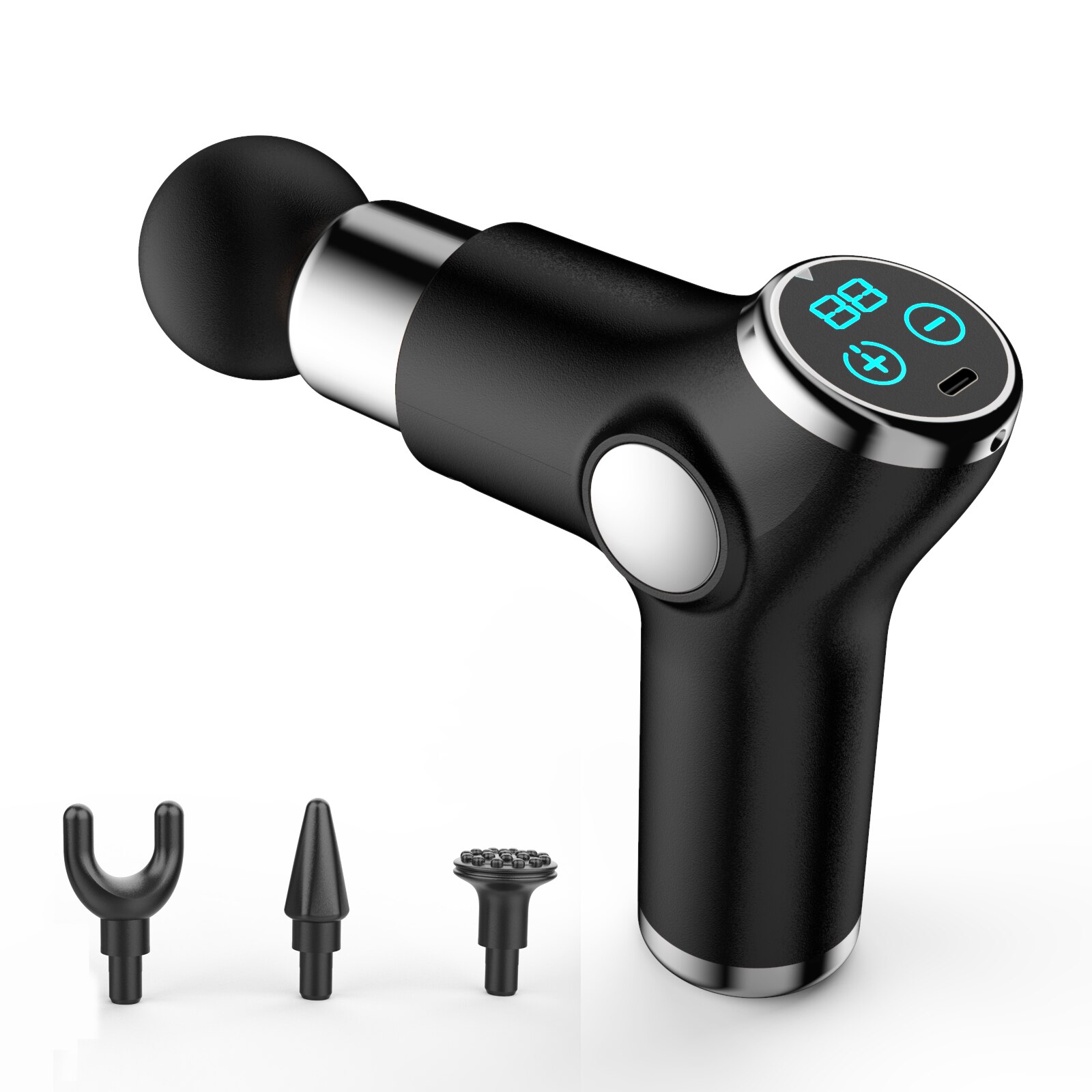 Electric Massage Gun 6-Level Variable Frequency Vibration Fascial Gun Muscle Massager for Pain Relief Portable Quiet Massager: Black