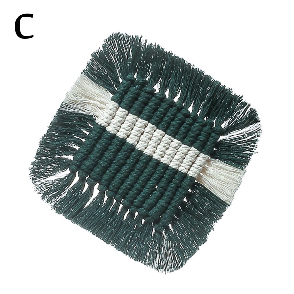 Napperon en macramé du nord de l'europe, nappe bohème, pur fait à la main, tapis de Table en coton tressé, tapis isolants antidérapants pour la cuisine: C
