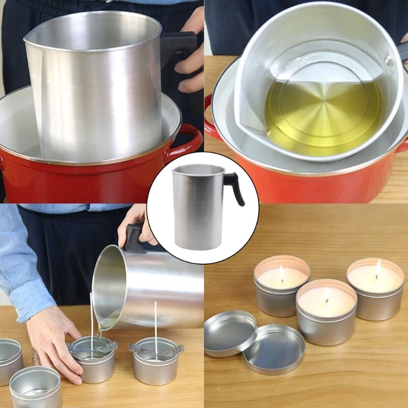 Geurkaars Diy Smelten Wax Pot 3L Aluminium Opschuimen Kaars Maken Pitcher Wax Smelten Gieten Cup Multipurpose M24 21