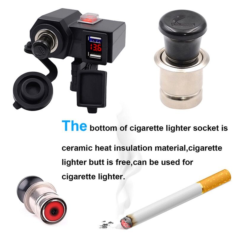 Lader + digitale 5v 4.2a dubbele lader sigarettenaansteker usb auto-aansluiting adapter voor 12v motorfietsen auto multifunctionele