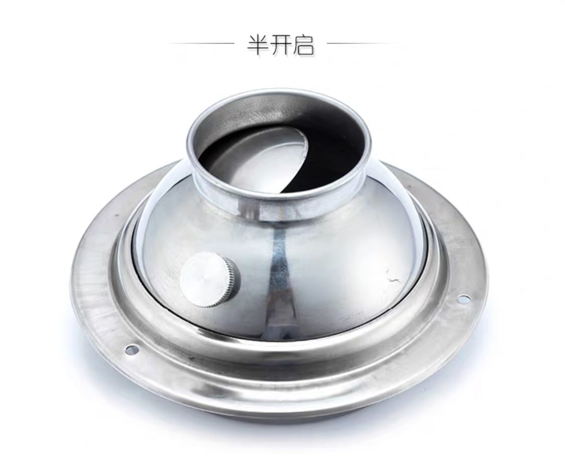 Stainless Steel 201/304 Fan Ventilation Fresh Air Outlet Kitchen Adjustable Air Outlet Air Supply Spherical Nozzle
