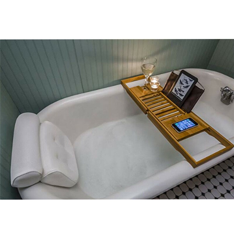 3d mesh badeværelse spa badekar pude skridsikker polstret badekar jacuzzi pude hovedstøtte med sugekop hals badepude slappe af