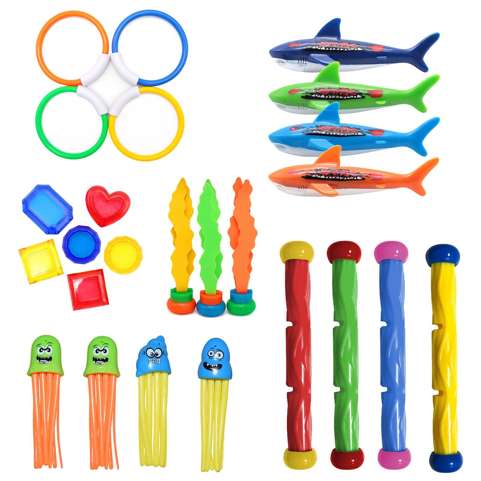 Set di giocattoli per piscina subacquea per immersioni subacquee gioco subacqueo anello per pesci piscina giochi d&#39;acqua Set regalo per allenamento giocattoli per bambini