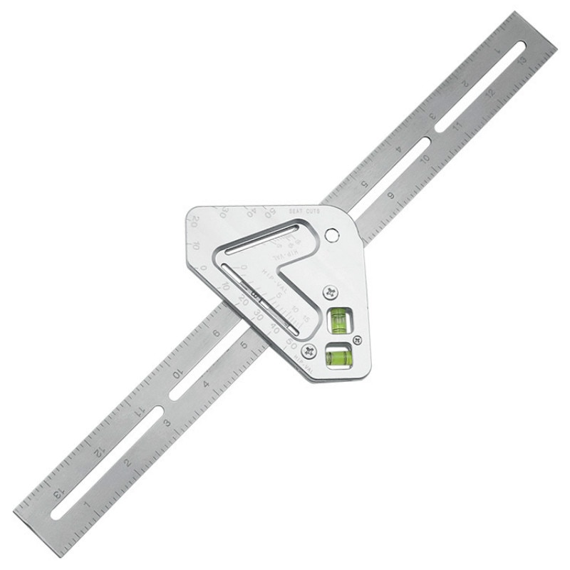 Multi-function Angle Level with Horizontal Bubble Woodworking Triangle Ruler Protractor Angle Measuring Tools Carpentry Tool: Default Title