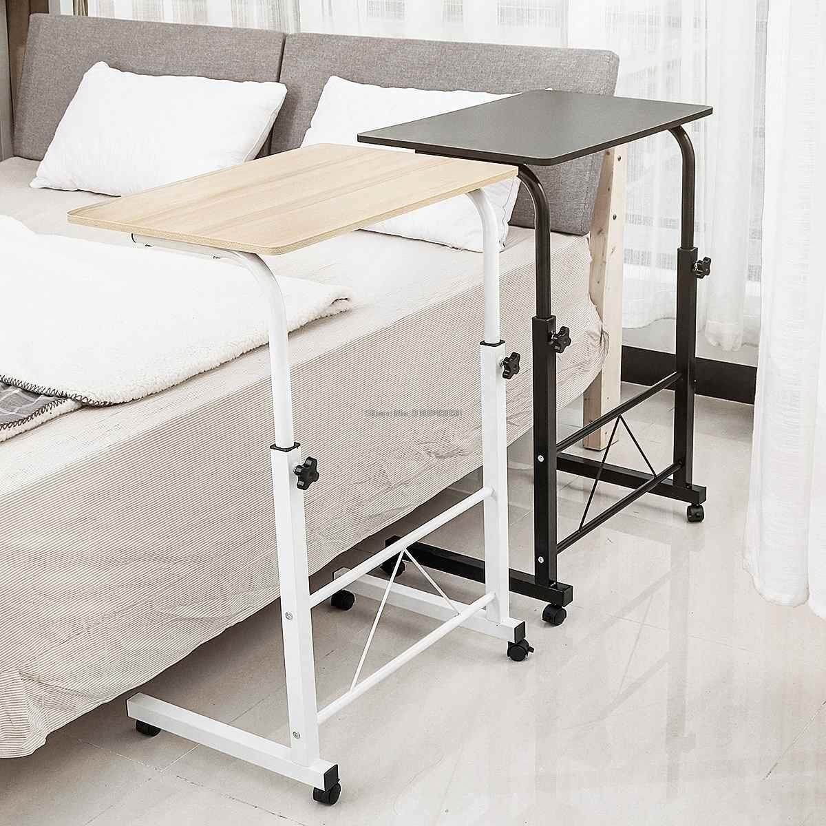 Removable Computer Desk Table Adjustable Portable Laptop Stand Desk Rolling Bedside Sofa Laptop Notebook Table Home Furniture