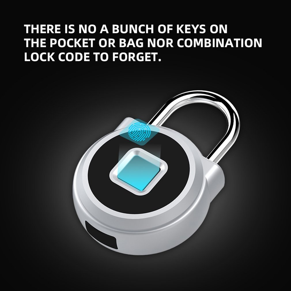 P10 Pure Vingerafdruk Unlock Smart Vingerafdruk Deurslot Veilig Hangslot Usb Opladen Waterdicht Keyless Anti-Diefstal Slot