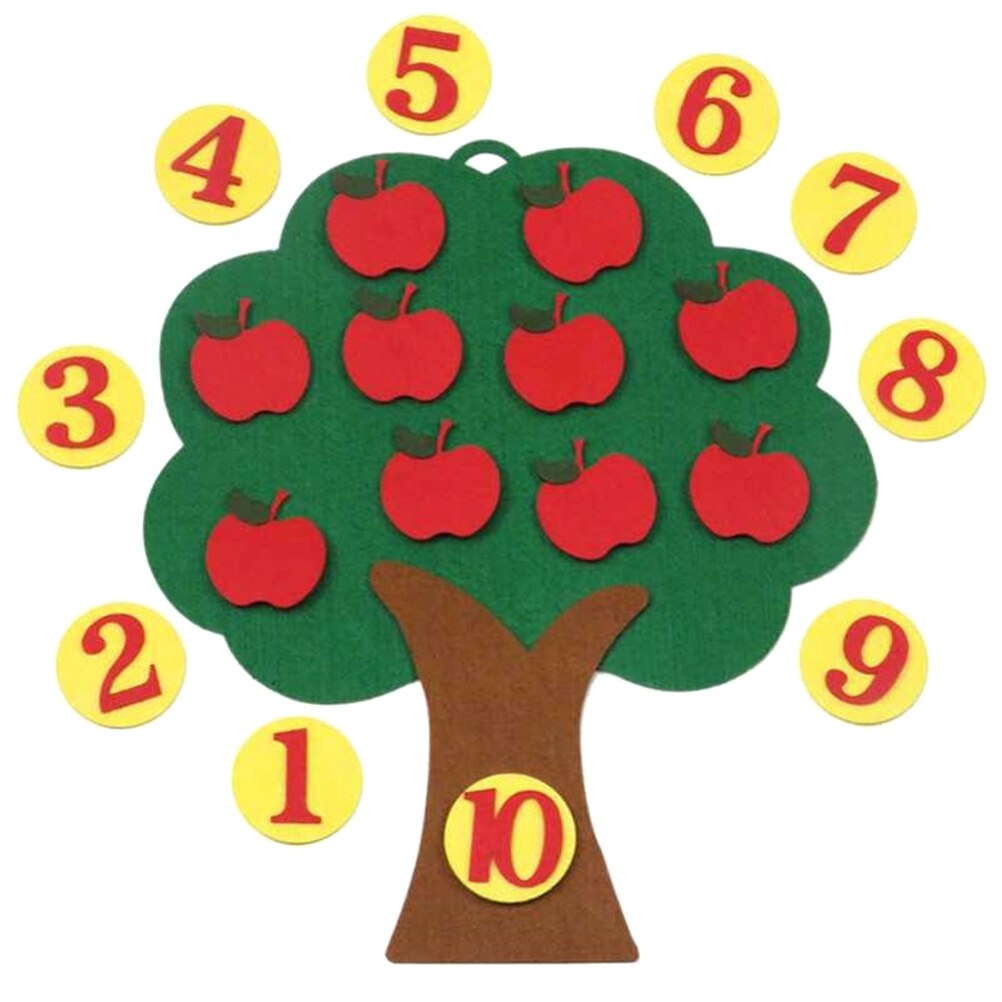 Child Toys Apple Tree Match Digital Teaching Non-Woven Puzzle Math Toy Educational Toy For Kindergarten Kids #20
