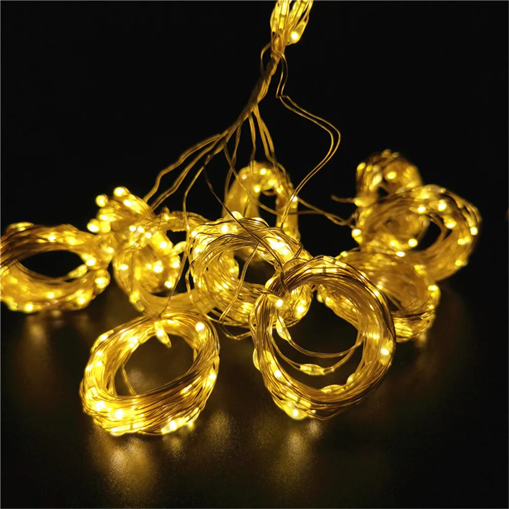 Guirnalda de luces LED para cortina, 8 modos, guirnalda de luces navideñas para exteriores, hogar, boda, de cumpleaños, decoración de jardín