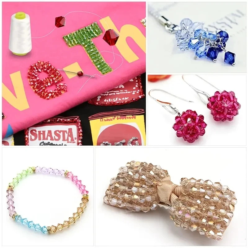 3 4 6 mm bicone kristallen kralen doos veelzijdige onregelmatige glazen kralen set 15 raster losse spacer kit voor sieraden maken DIY armband