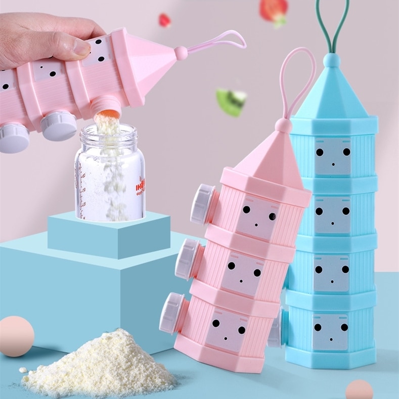 3 layer 4 layer Portable Baby Food Storage Box Cartoon Milk Powder Boxes Toddle Kids Formula Milk Container