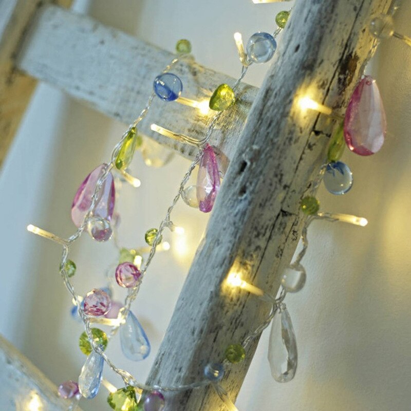 Kristallihelmet valaistus ketju huoneen koristeet tytön sydän makuuhuoneen asettelu riippuvalot tunnelma valaistus merkkijono valot