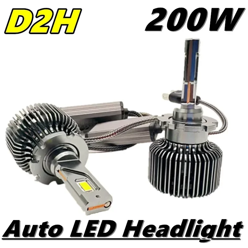 D2H bombillas LED para faros de coche D2S D4S potente 200W 20000LM Kit reemplazable Xeon LED Plug & Play 12V H1 H7 H4 H11 bombilla para faros de coche: BLANCO