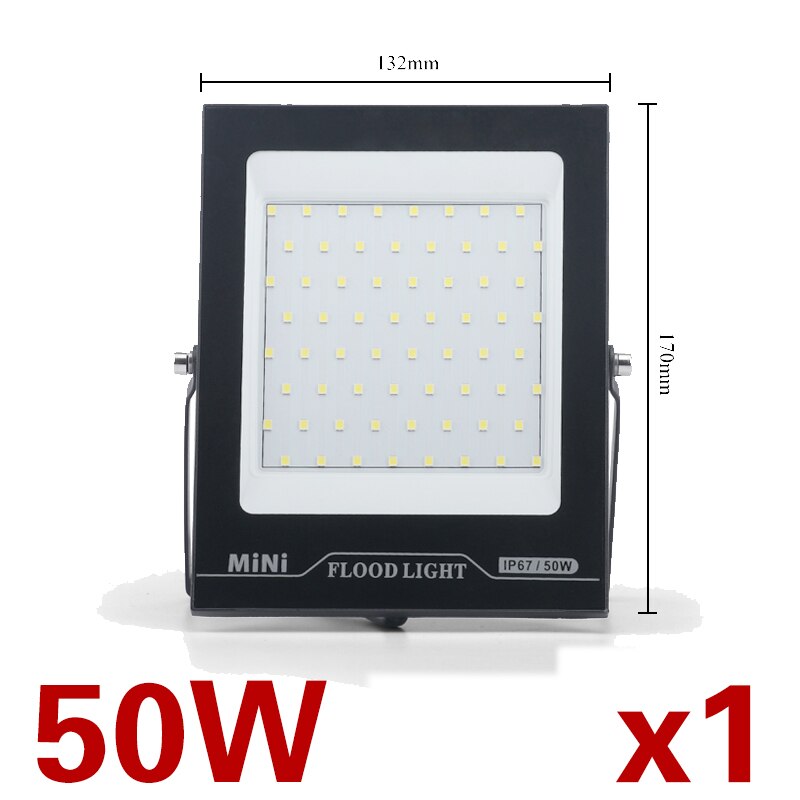 200W MiNi Flood Light LED Tempered glass Floodlight Waterproof Thinnest Projector Lighting Outdoor 150W 100W 50W 30W 20W 10W: 50W 1PC / Warm Light