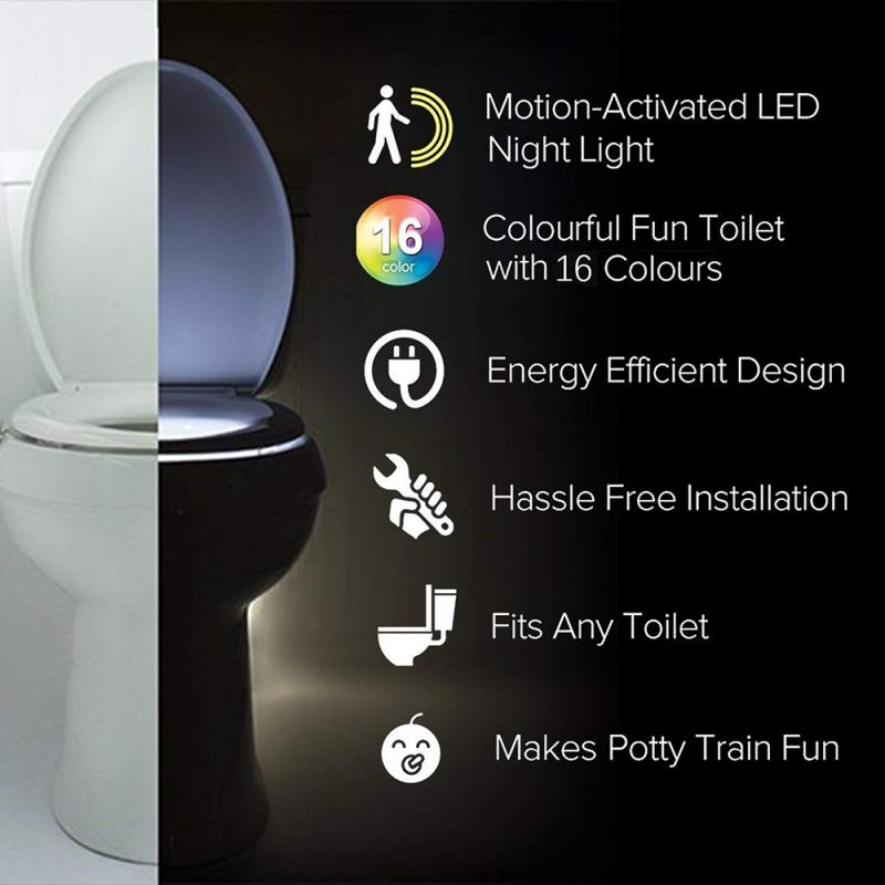 Led Toilet Toilet Light Usb Toilet 16 Color Night Light Waterproof Backlight For Toilet Bowl LED Luminaria Lamp WC Toilet Light
