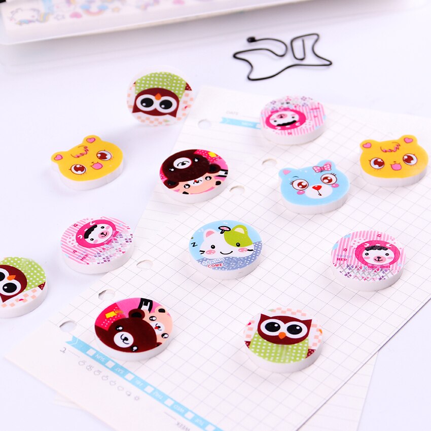 4 Uds Mini Borrador de gato bonito animal goma gomas borrar escuela suministros niños papelería de aprendizaje Material Escolar