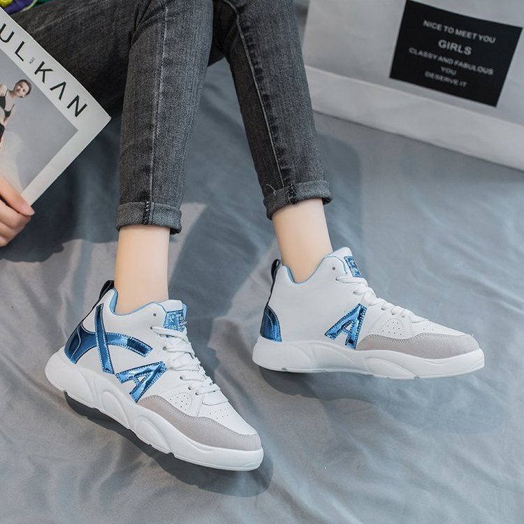 Stijl dames wandelschoenen fleece geïsoleerde witte hardloopschoenen dames sneakers hoge top warme damesschoenen: 3 / 5