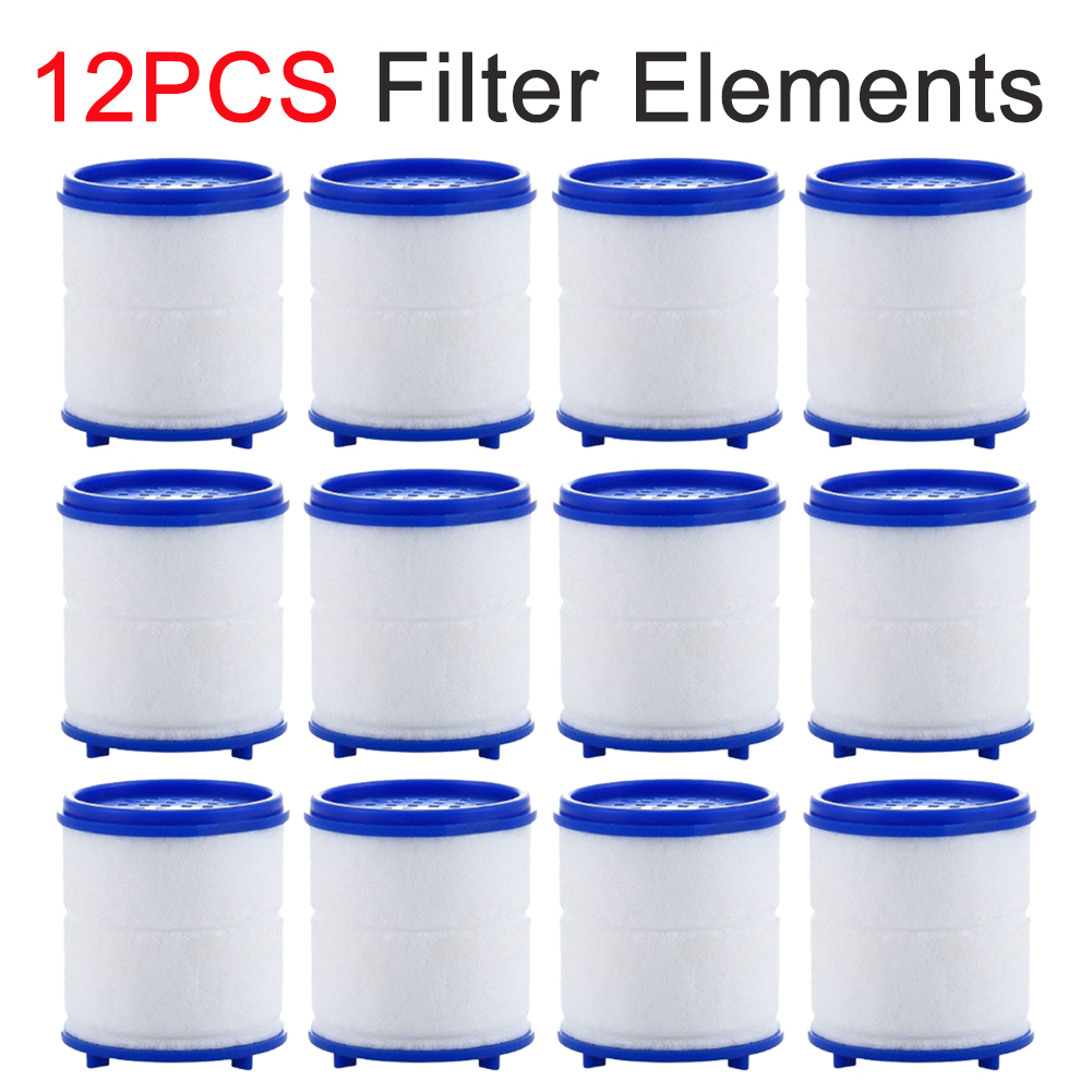 Elementos de filtro de grifo, purificador de agua para ducha, filtración de algodón PP para cocina y baño, elimina cloro, metales pesados: Negro
