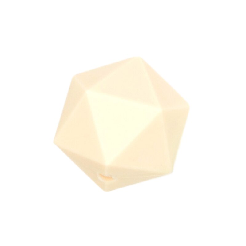 LOFCA 10 części/partia kulki silikonowe do ząbkowanie naszyjnik biżuteria DIY koraliki Icosahedron lepiej niż sześciokąt: navajowhite