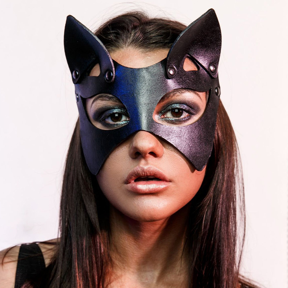 Women Sexy Leather Masks Blindfold Gothic Cosplay Mask Halloween Carnival Party Masquerade Ball Fancy Mask Accessories