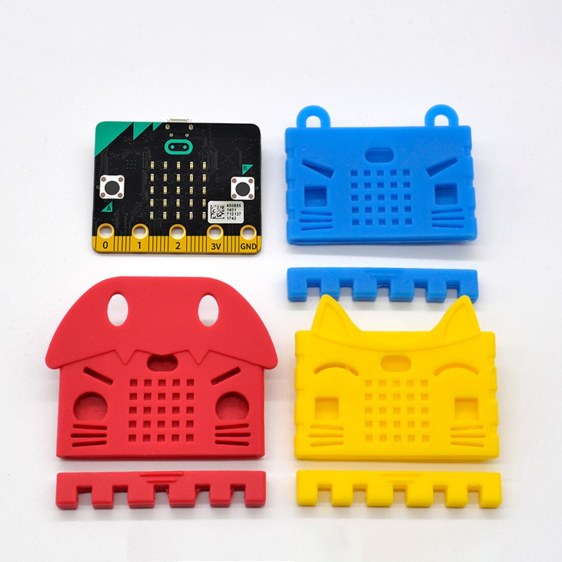 Eco-Friendly Seal/Tiger/Cat Shape Silicone Protective Enclosure Shell Cover For Micro:Bit Board Expansion Board Bue/Red/Orange