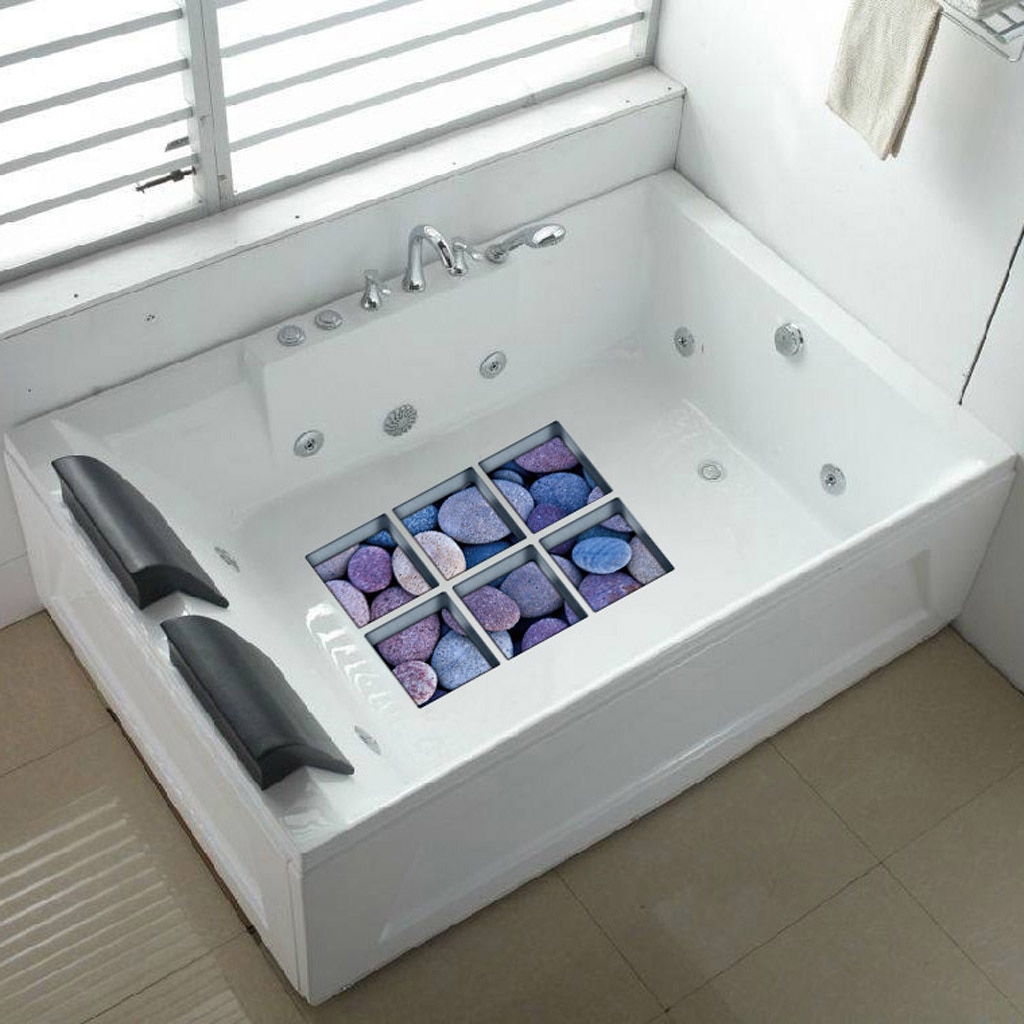 Adesivos 3d antiderrapantes para banheira, 6 peças, apliques, para banheiro, decoração de casa, pvc, à prova d'água