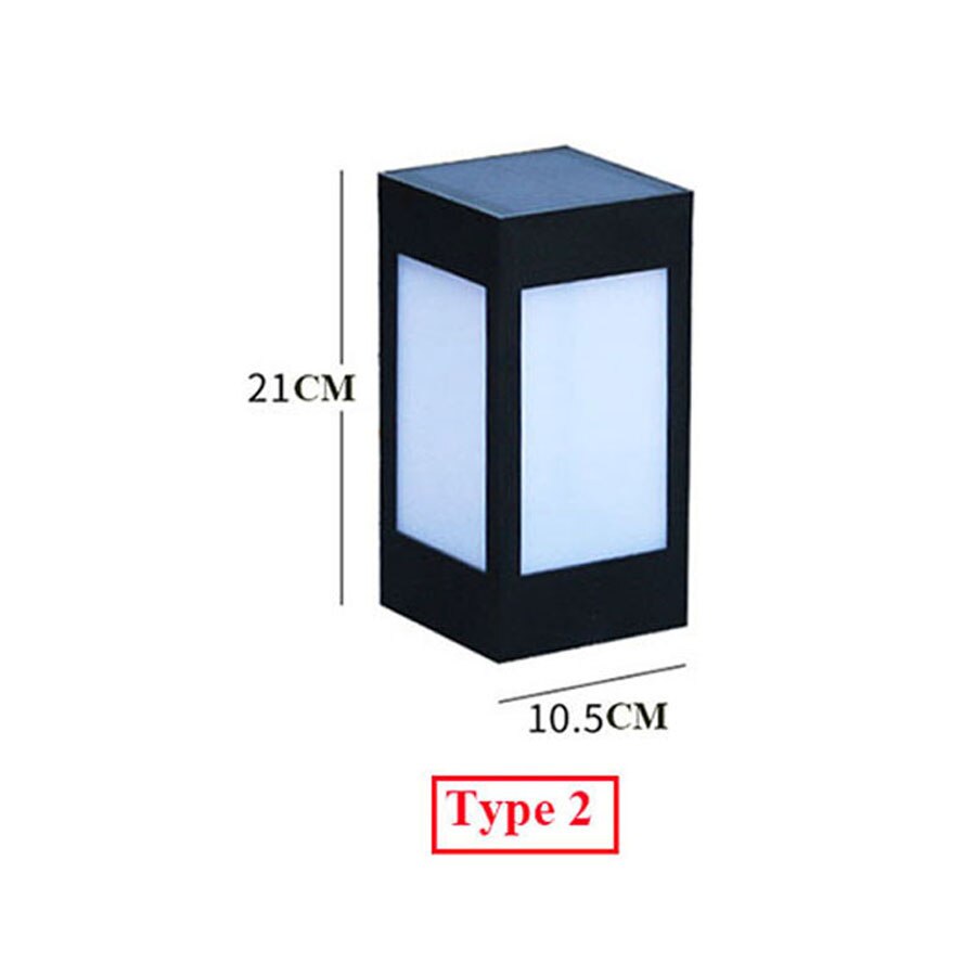 Lámpara Solar LED Thrisdar resistente al agua, pilar Solar para exteriores, puerta, valla, columna Solar para patio, Villas, jardín, porche, estigma ligero: Type 2 / White