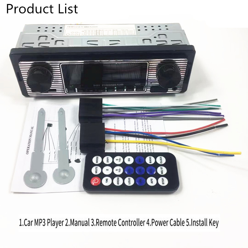 12v retro autoradio 1 din bluetooth stereo  mp3 soitin fm audio matkapuhelin handsfree digitaalinen usb/sd kojelautaan aux-tulolla