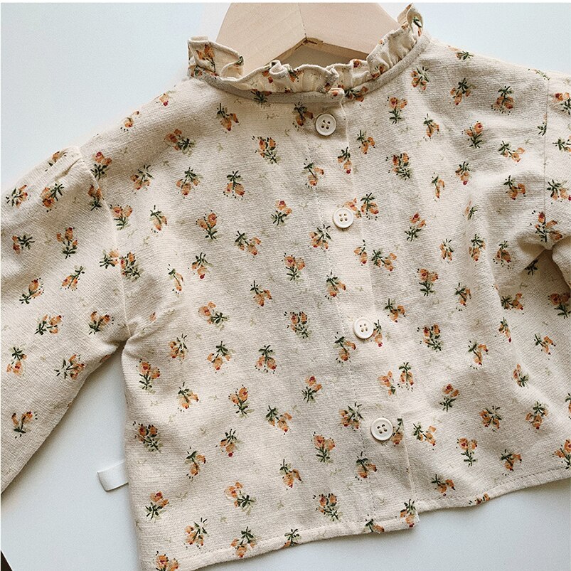 Zoete Prinses Meisjes Bloemen Shirt Fall Katoen Linnen Zuigeling Baby Blouse Lange Mouwen Kinderen Shirt Voor Meisjes Tops Kinderen Jassen